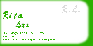rita lax business card